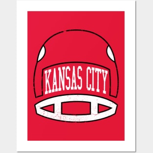 Kansas City Retro Helmet - Red Posters and Art